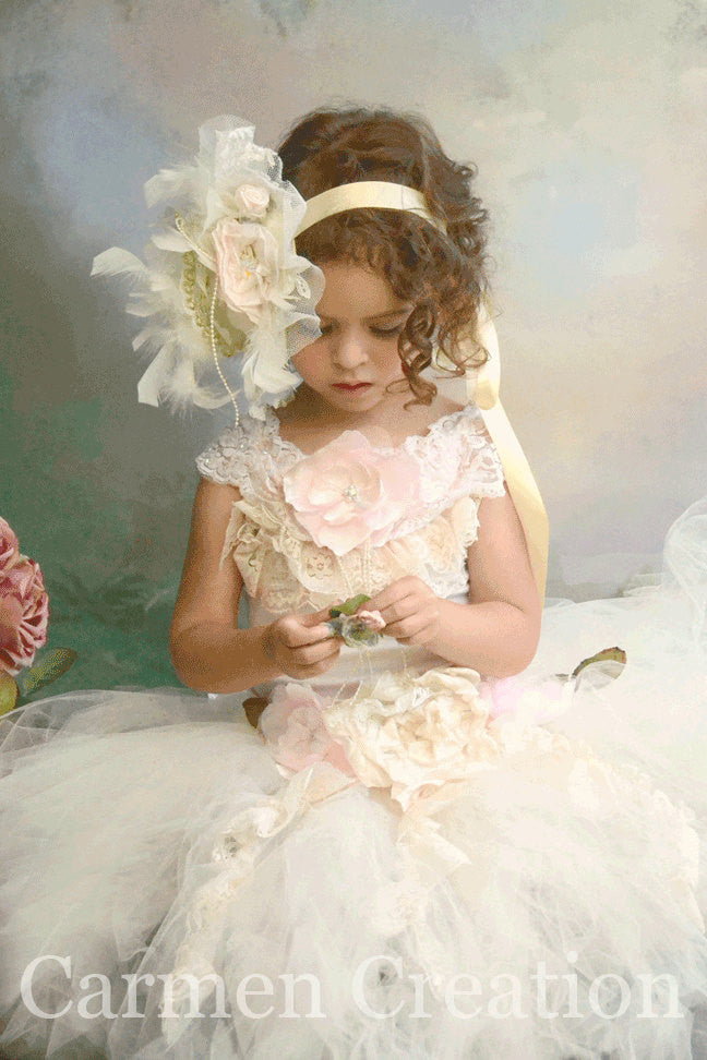 Princess Fascinator with Feathers