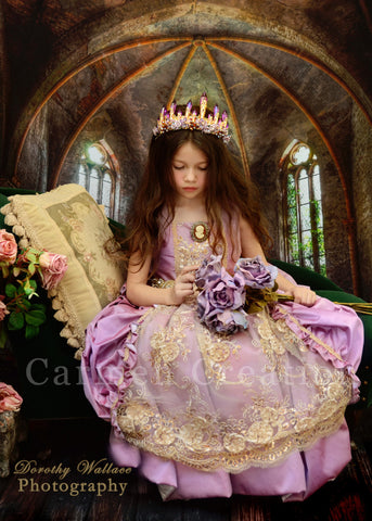 Antique Purple Princess Dress Rhinestone Decorations