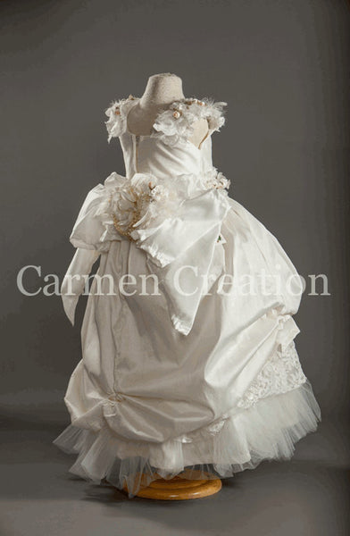 Victorian Christening Dress with Feathers