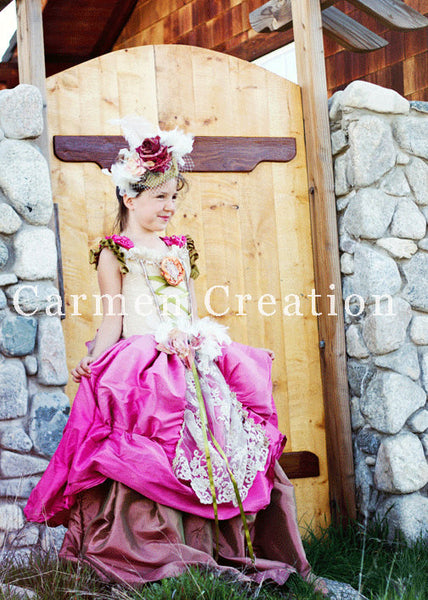 Victorian Ball Gown with Feathers