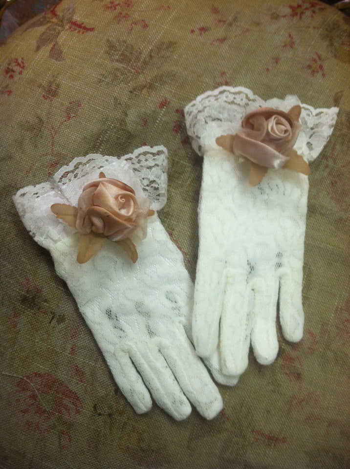 Victorian Lace Gloves Decorated