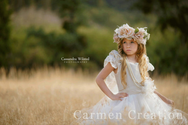 Couture Flower Girl Dress Champagne