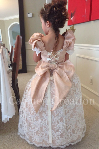 Beautiful Blush Venetian Flower Girl Dress
