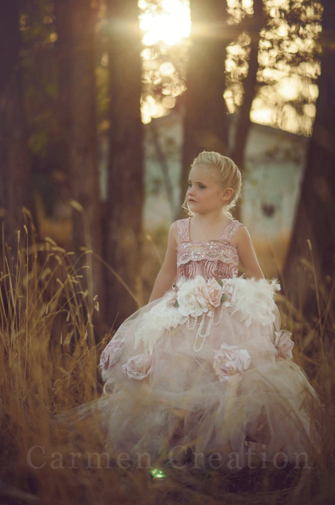 Mauve Flower Girl Dress