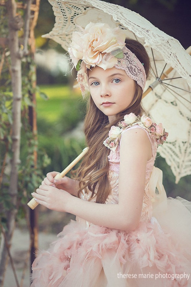Vintage Fairy Dress Ivory/Blush Carmen Creation Vintage Fairy Dress Ivory/Blush Carmen Creation