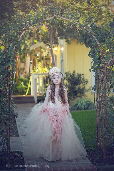 Vintage Fairy Dress Ivory/Blush