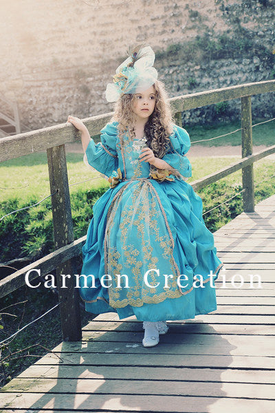 Royal Blue Marie Antoinette Renaissance Dress – Carmen Creation