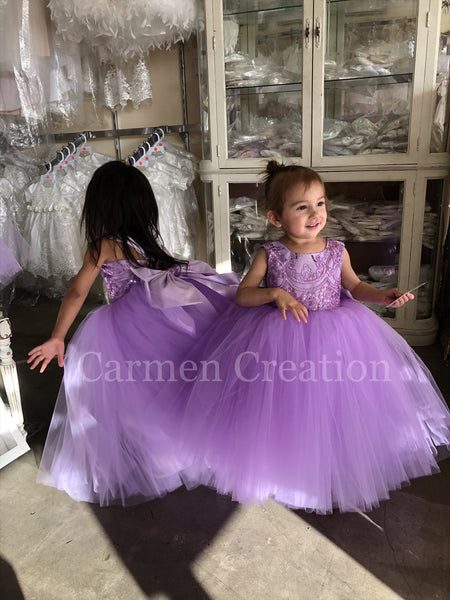 Lavender/Lilac Flower Girl Dress