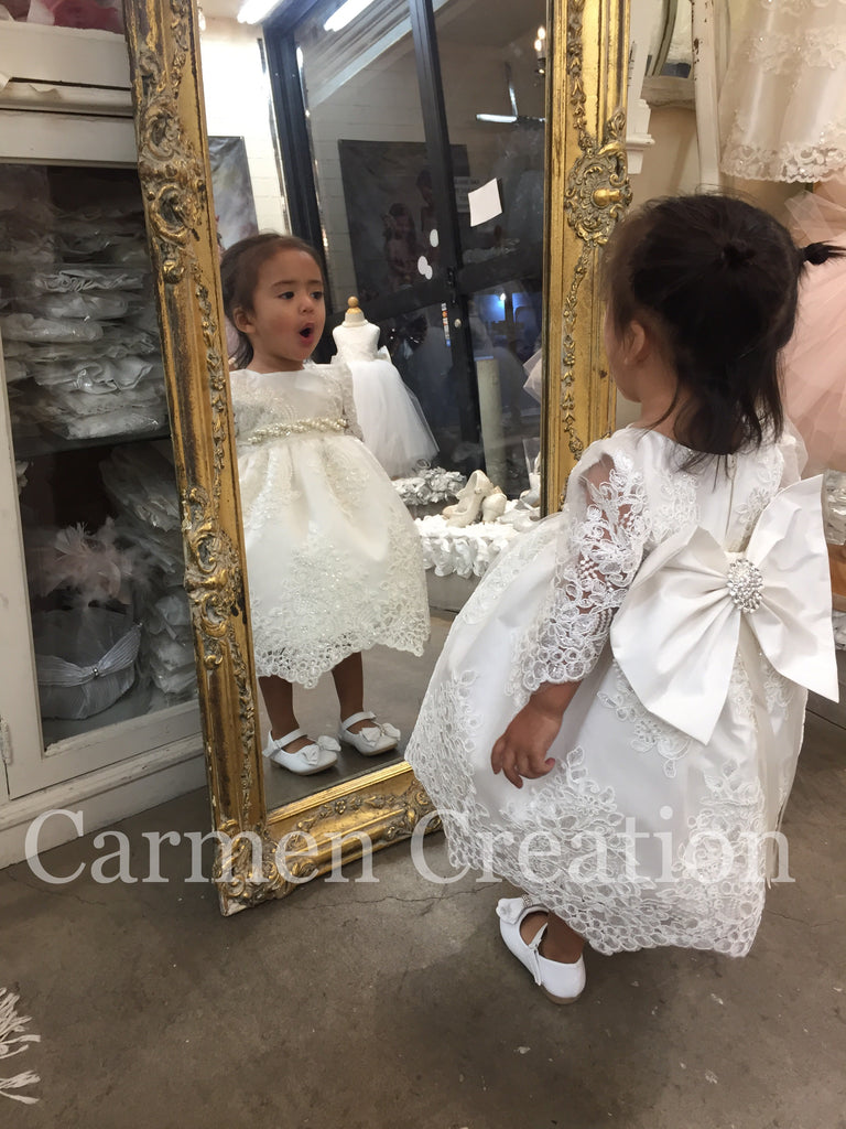 Florence Christening Gown Blush – Carmen Creation